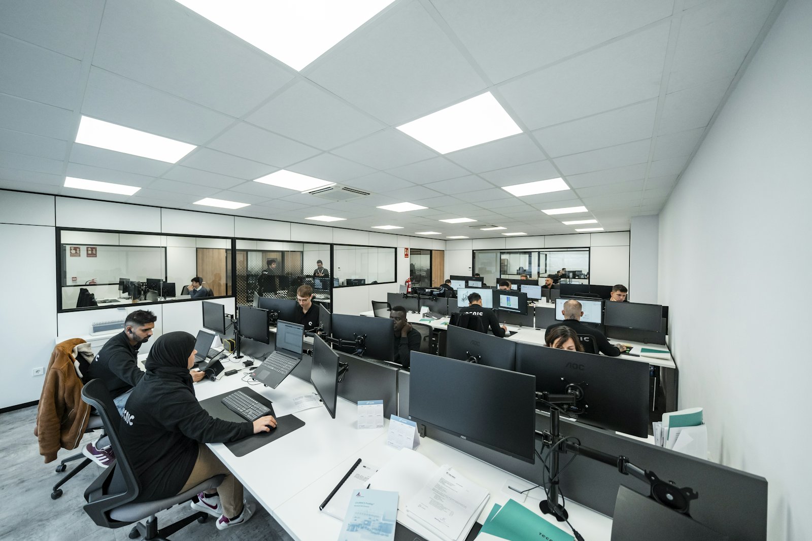 Operations team working at computers